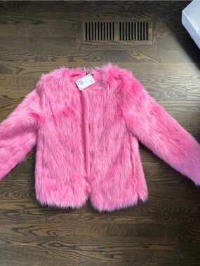 H&M Pink Faux Fur Jacket